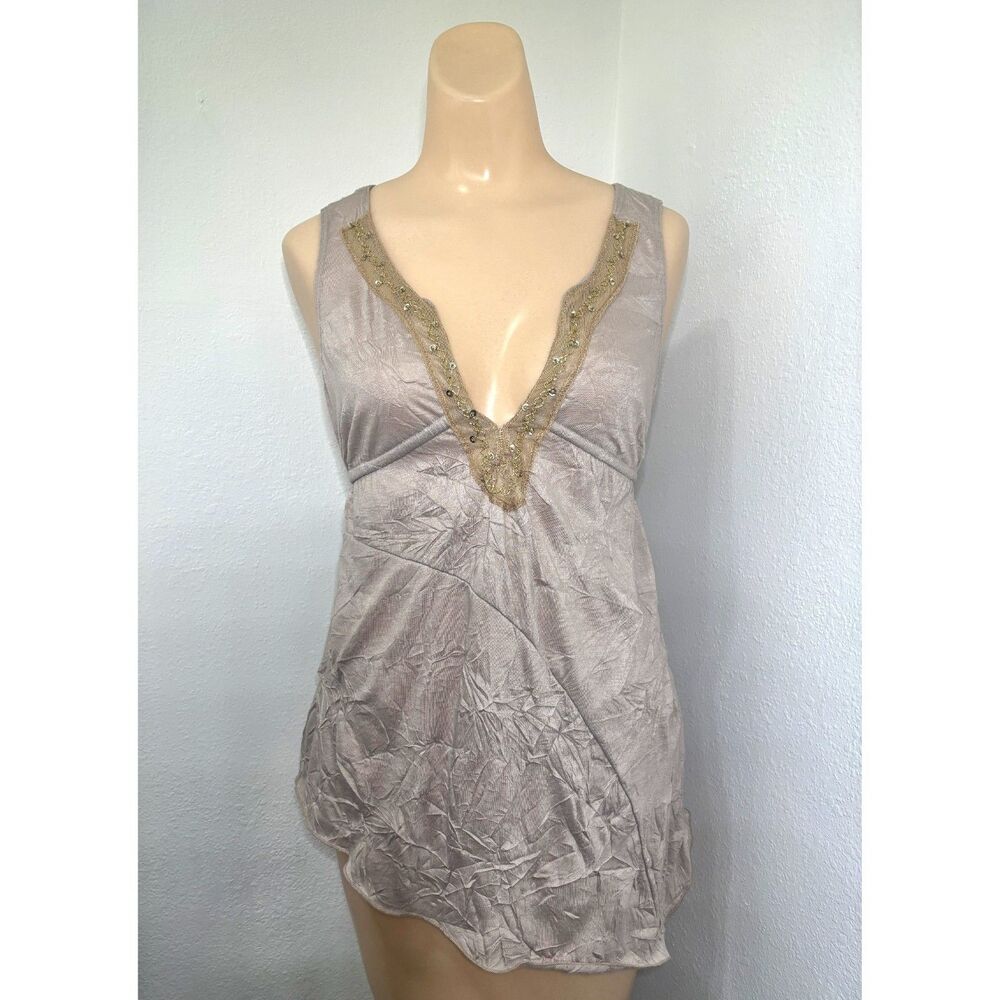 Lux Womens Y2K Asymmetrical Top Size S Babydoll Fairy Whimsigoth Cottagecore